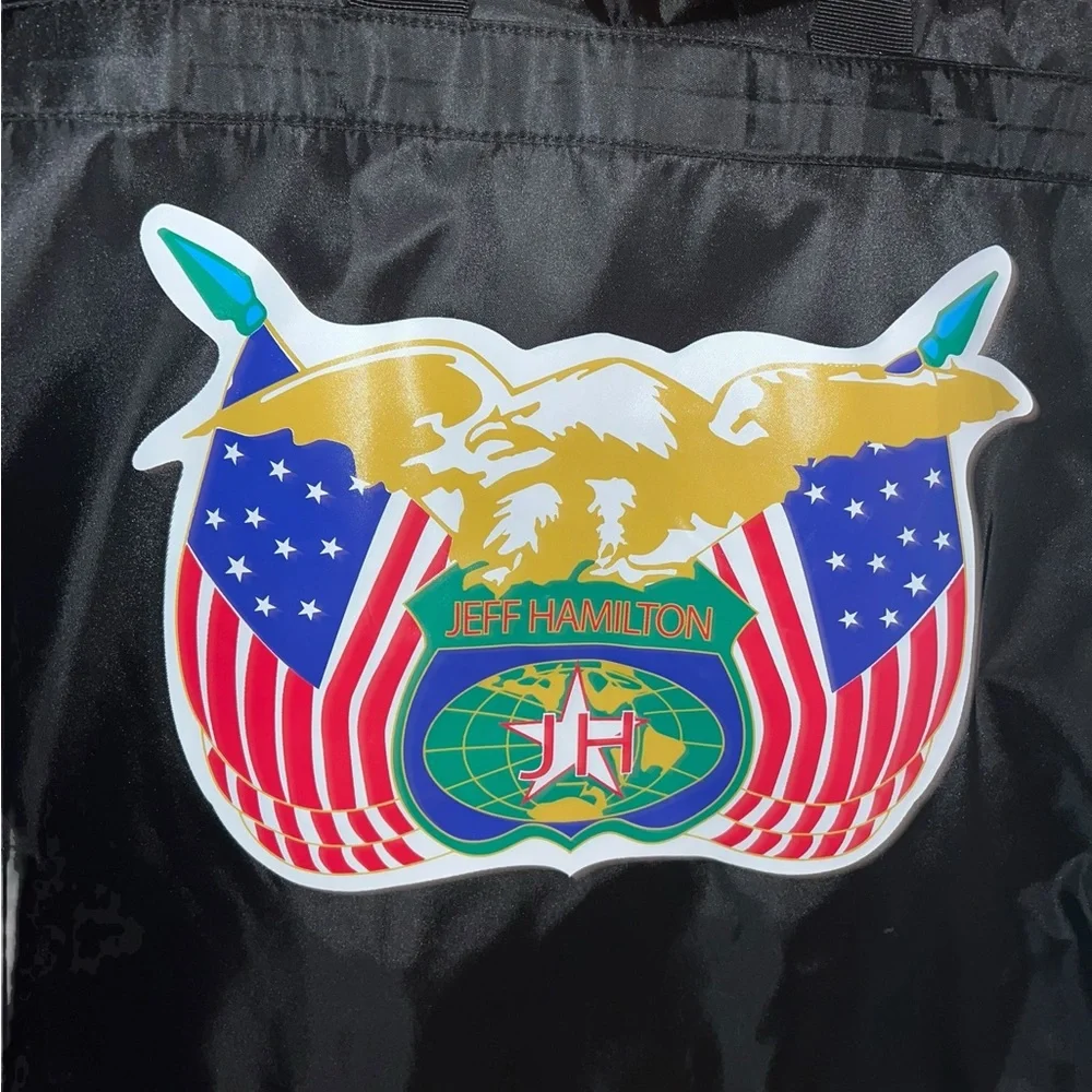 New Jeff Hamilton black NFL Reverse bomber Jacket + garment bag mens XL EAGLES - Picture 13 of 15